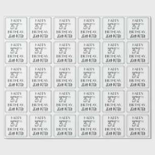 Papel De Regalo FELIZ CUMPLEAÑOS 37; Estilo Art Deco; Nombre perso