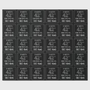 Papel De Regalo FELIZ CUMPLEAÑOS 42; estilo Art Deco con nombre pe