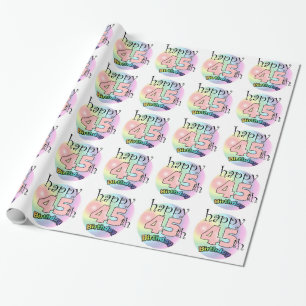 Papel De Regalo Feliz cumpleaños 45 (gasa)
