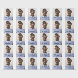 Papel De Regalo Feliz cumpleaños 50 nombre foto año hombre simple 