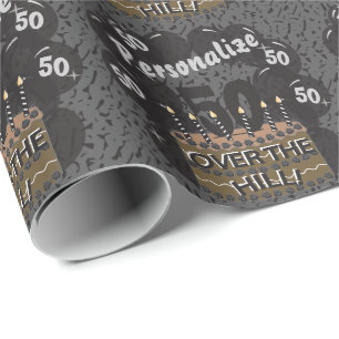 Papel De Regalo Feliz cumpleaños 50 - sobre la colina