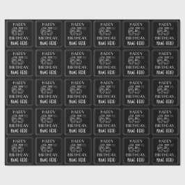 Papel De Regalo FELIZ CUMPLEAÑOS 65; estilo Art Deco con nombre pe