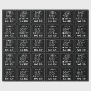 Papel De Regalo FELIZ CUMPLEAÑOS 65; estilo Art Deco con nombre pe