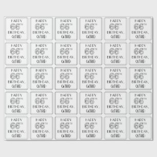 Papel De Regalo FELIZ CUMPLEAÑOS 66; Estilo Art Deco; Nombre perso