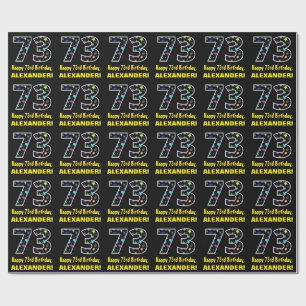Papel De Regalo Feliz cumpleaños 73, Patrón de estrellas divertida