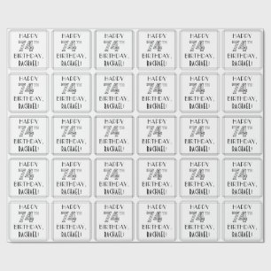 Papel De Regalo FELIZ CUMPLEAÑOS 74; Estilo Art Deco; Nombre perso