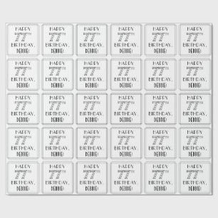 Papel De Regalo FELIZ CUMPLEAÑOS 77; Estilo Art Deco; Nombre perso