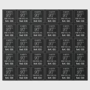 Papel De Regalo FELIZ CUMPLEAÑOS 97; estilo Art Deco con nombre pe