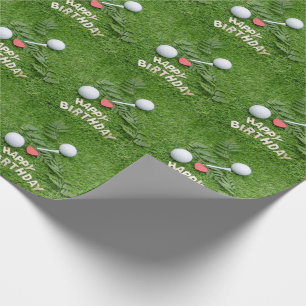 Papel De Regalo Feliz cumpleaños a un golfista con amor y pelota 