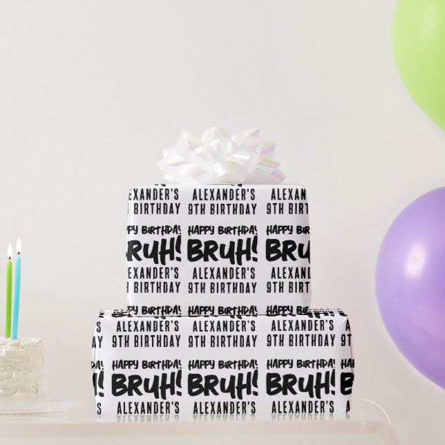 Papel De Regalo Feliz cumpleaños, adolescente de Bruh Boy (Regalos de fiesta)