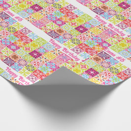 Papel De Regalo Feliz cumpleaños Añadir nombre y Chica de edad
