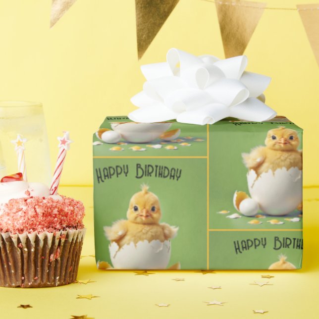 Papel De Regalo Feliz cumpleaños, bebé Chick (Fiesta de cumpleaños )