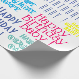 Papel De Regalo Feliz Cumpleaños Bebé Nombre Personalizado y color