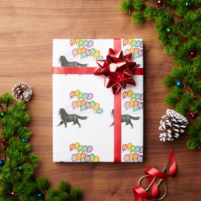 Papel De Regalo Feliz cumpleaños Bernese Mountain Dog (Regalo de vacaciones)