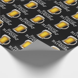 Papel De Regalo Feliz Cumpleaños Cerveza Mug On Black