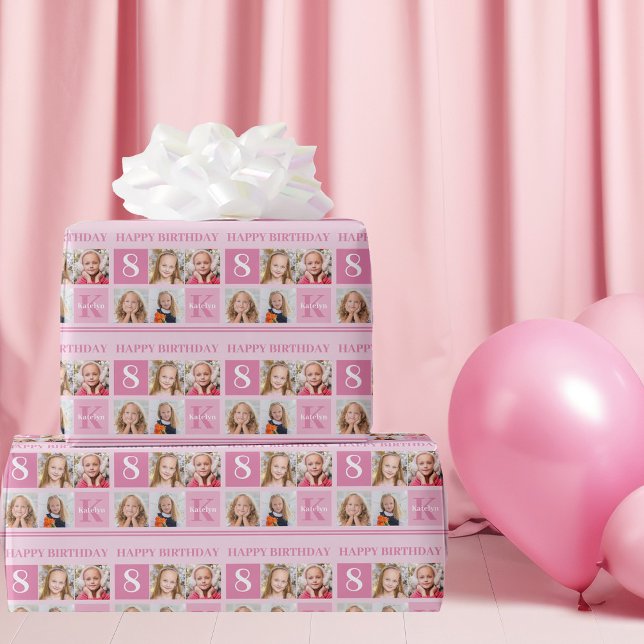 Papel De Regalo Feliz cumpleaños Chica Personalizado lindo Collage (Subido por el creador)