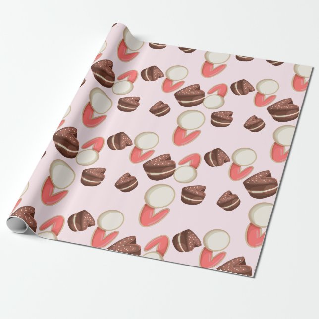 Papel De Regalo Feliz cumpleaños, chocolate y dulces (Desenrollado)
