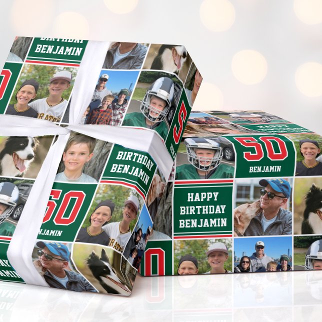 Papel De Regalo Feliz cumpleaños Collage de fotos Cualquier Edad V (Subido por el creador)
