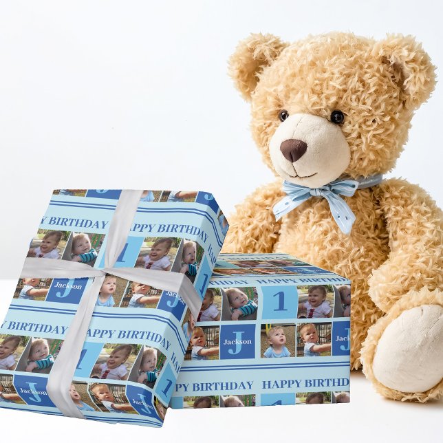 Papel De Regalo Feliz cumpleaños Collage de fotos Personalizado de (Subido por el creador)