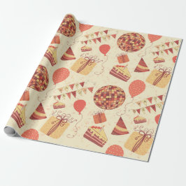 Papel De Regalo Feliz Cumpleaños Crema