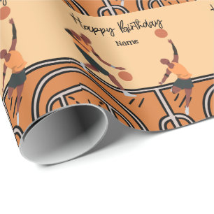 Papel De Regalo Feliz cumpleaños de baloncesto al jugador con juga