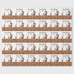 Papel De Regalo Feliz cumpleaños de baloncesto al jugador con juga