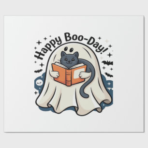 Papel De Regalo Feliz Cumpleaños de Boo Gato Fantasma PNG - Sobred