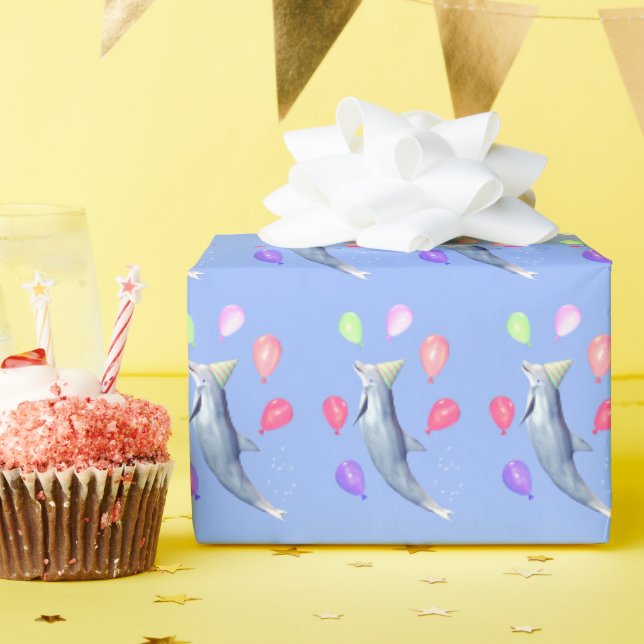Papel De Regalo Feliz Cumpleaños Delfín (Fiesta de cumpleaños )