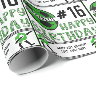 Papel De Regalo Feliz cumpleaños Edad Sentimiento fútbol deporte