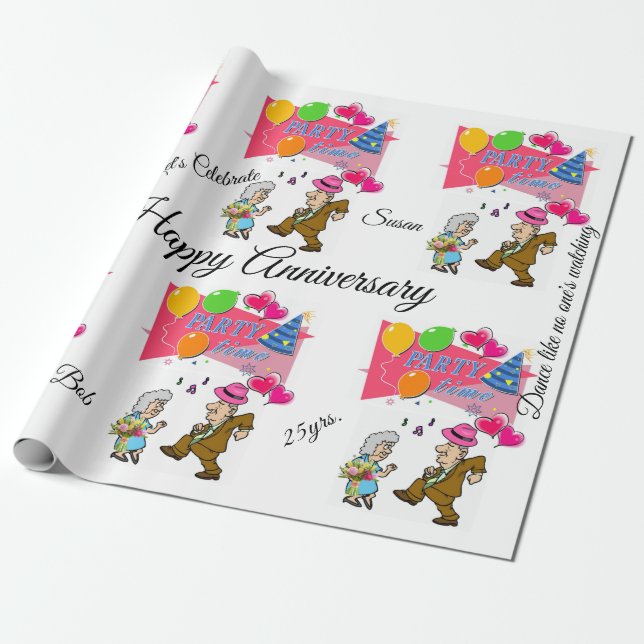 Papel De Regalo Feliz cumpleaños, feliz aniversario (Desenrollado)
