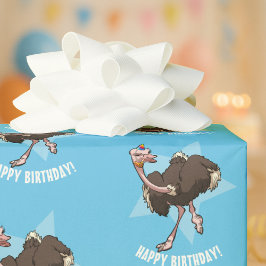 Papel De Regalo Feliz cumpleaños Fiesta Ostrich Personalizado bail
