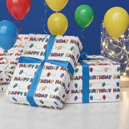Papel de Regalo Feliz Cumpleaños Globo Colorido