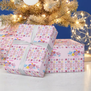 Papel De Regalo Feliz Cumpleaños Jardín de Flores Silvestres Pájar