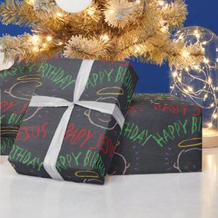 Papel De Regalo Feliz cumpleaños Jesús - Navidades Cristo cristian