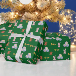 Papel De Regalo Feliz cumpleaños niño pequeño bosque verde