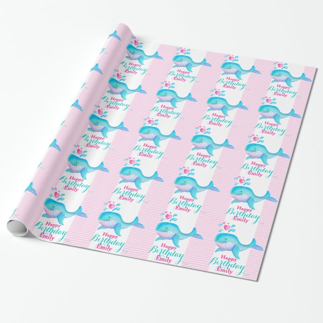 Papel De Regalo Feliz cumpleaños nombrado abrigo del arte de la (Desenrollado)