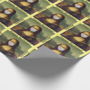 Papel De Regalo Feliz cumpleaños nombre personalizado máscara de