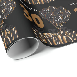 Papel De Regalo Feliz cumpleaños número 30| Personalizar