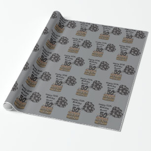 Papel De Regalo Feliz cumpleaños número 50