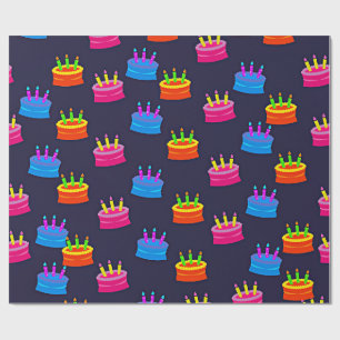 Papel De Regalo Feliz cumpleaños, pastel con velas,
