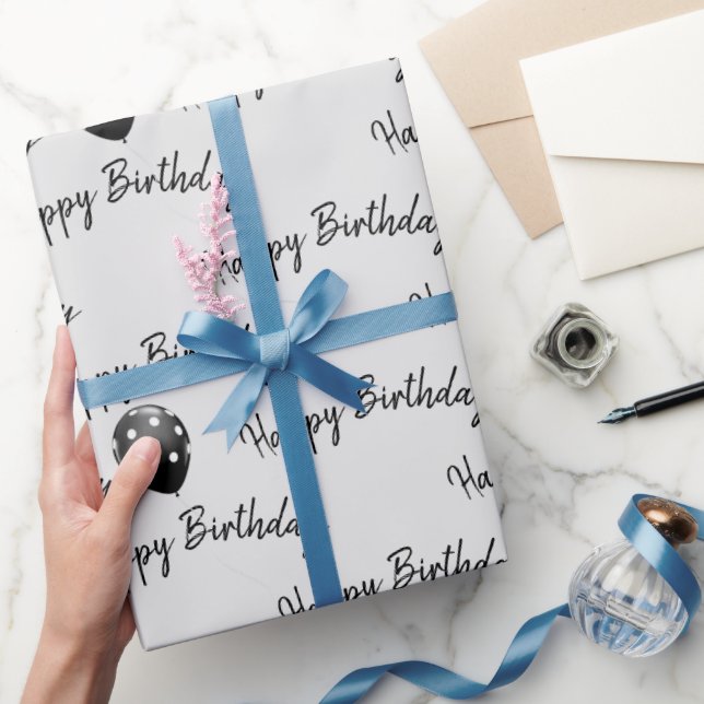 Papel De Regalo Feliz cumpleaños Polka Dot Globos (Regalar)