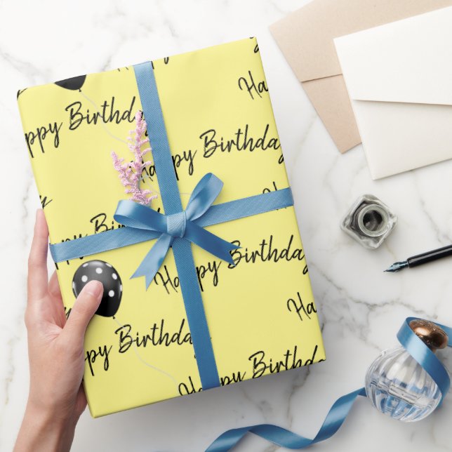 Papel De Regalo Feliz cumpleaños Polka Dot Globos (Regalar)