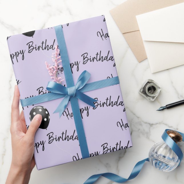 Papel De Regalo Feliz cumpleaños Polka Dot Globos (Regalar)