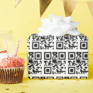 Papel De Regalo Feliz cumpleaños QR Code en blanco