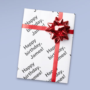 Papel De Regalo Feliz cumpleaños repetible personalizable (cualqui