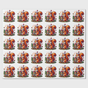 Papel De Regalo Feliz cumpleaños Squirrel Cute Personalizado