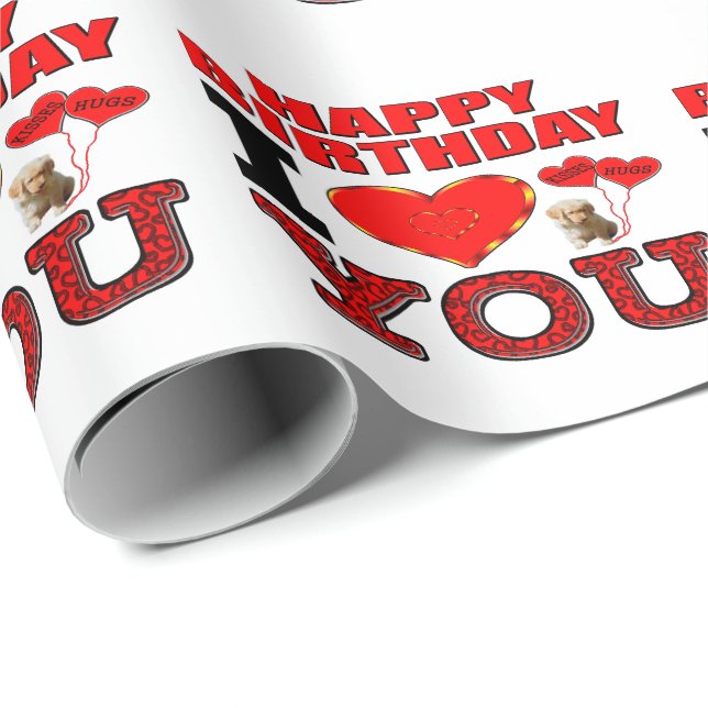 Papel De Regalo Feliz cumpleaños te amo (Esquina del rollo)