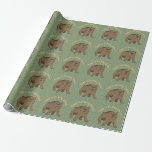 Papel De Regalo Feliz cumpleaños Woodland Brown Bear Cub
