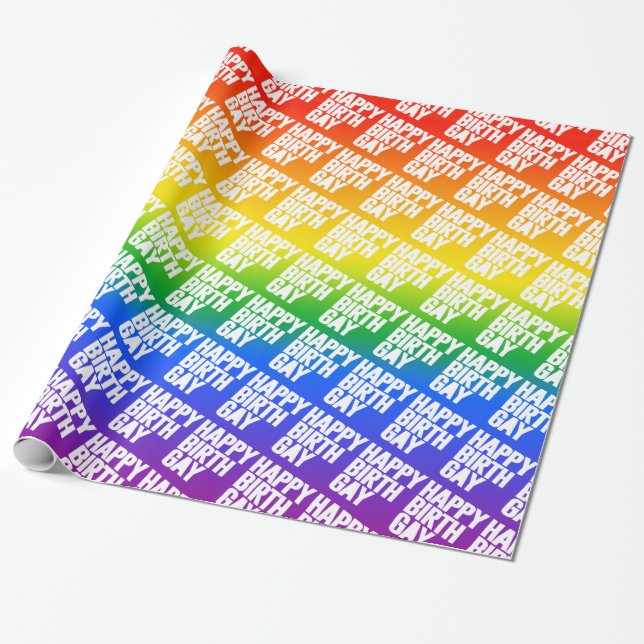 Papel De Regalo Feliz Cumplegay (Desenrollado)