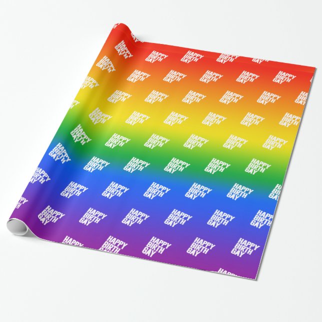 Papel De Regalo Feliz Cumplegay (Desenrollado)